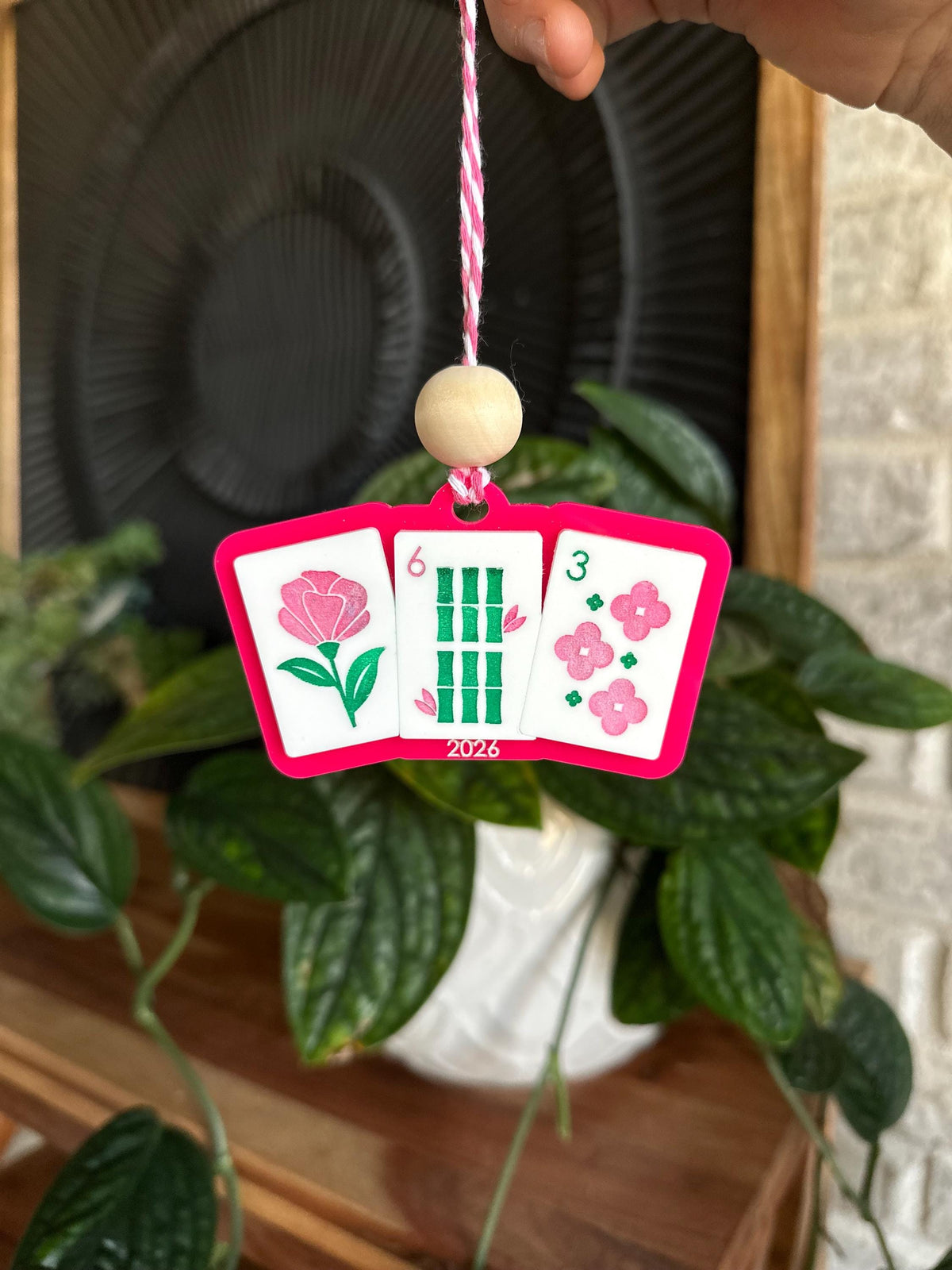 2026 Mahjong Christmas Ornament with tiles