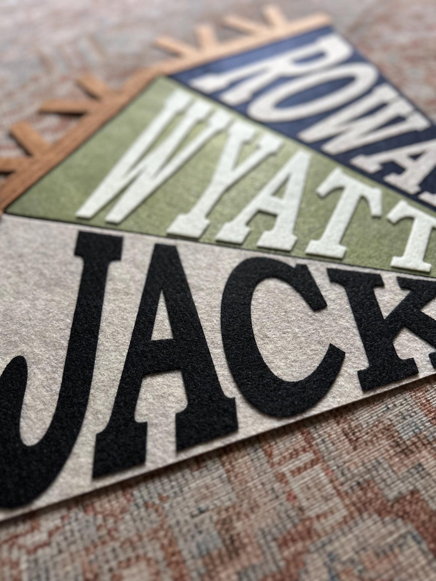 Custom PRINTED BLOCK name pennant, personalized baby gift, neutral nursery decor, personalized baby boy girl name flag, felt pennant
