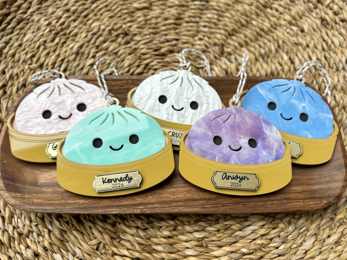 Personalized squishy dumpling ornament