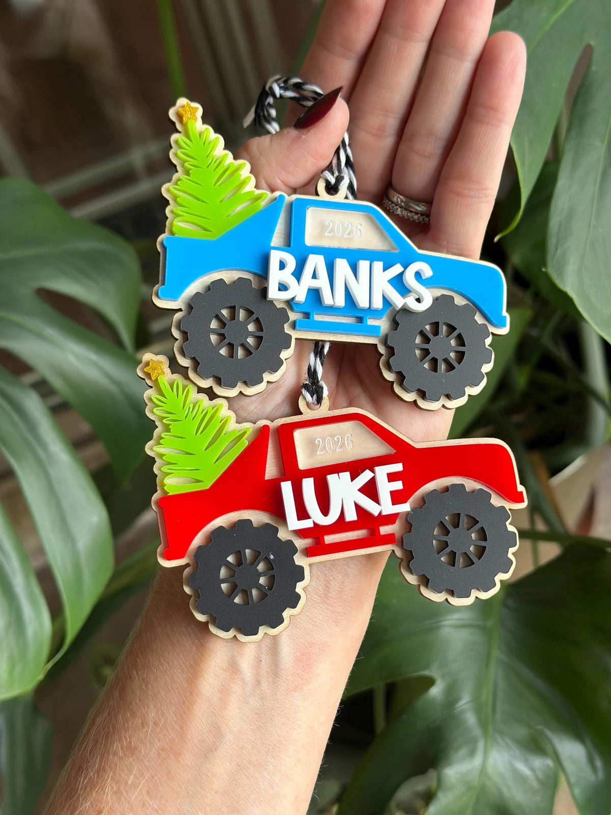 Personalized Monster Truck Christmas Ornament