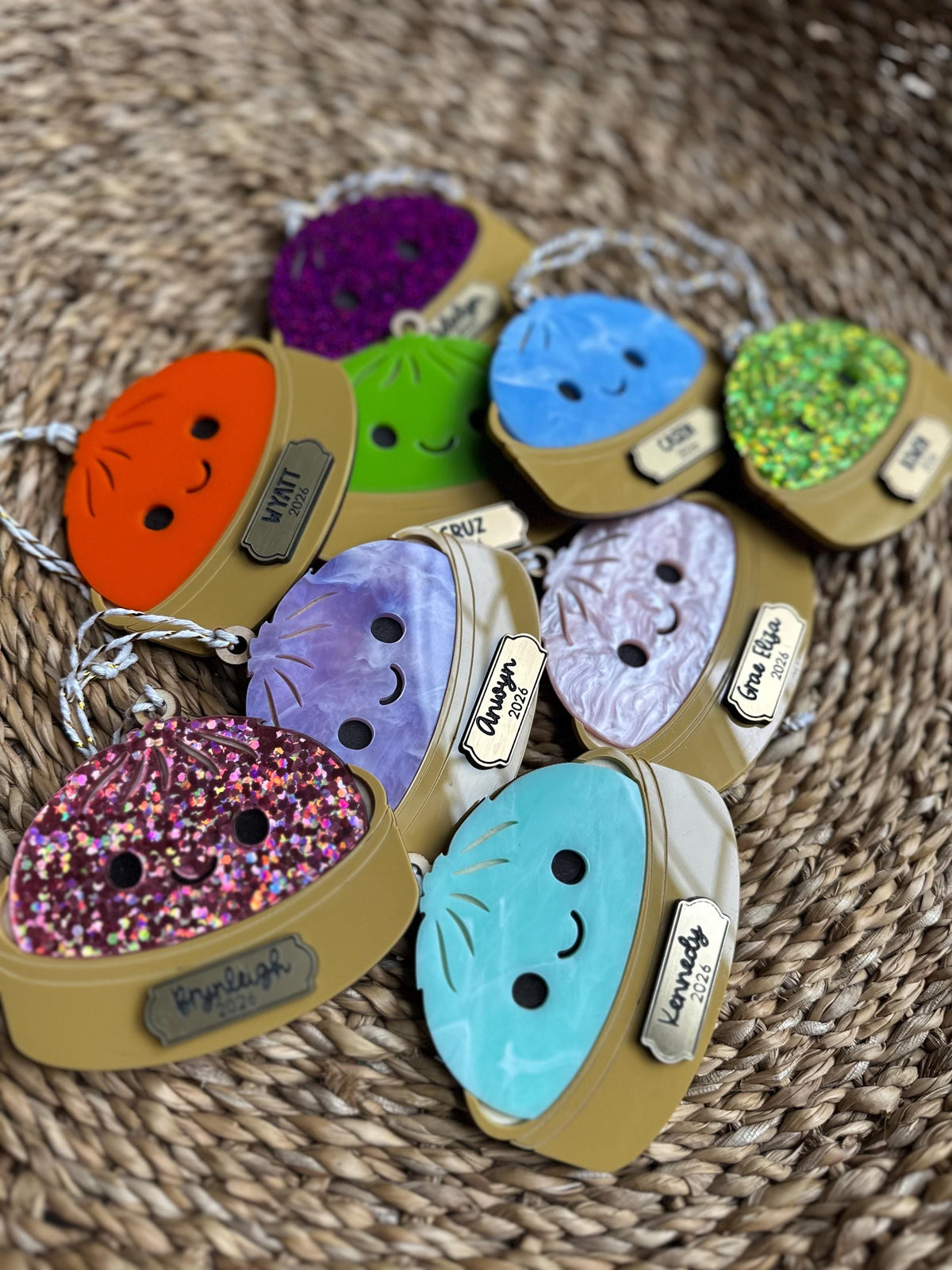 Personalized squishy dumpling ornament