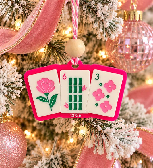 2026 Mahjong Christmas Ornament with tiles