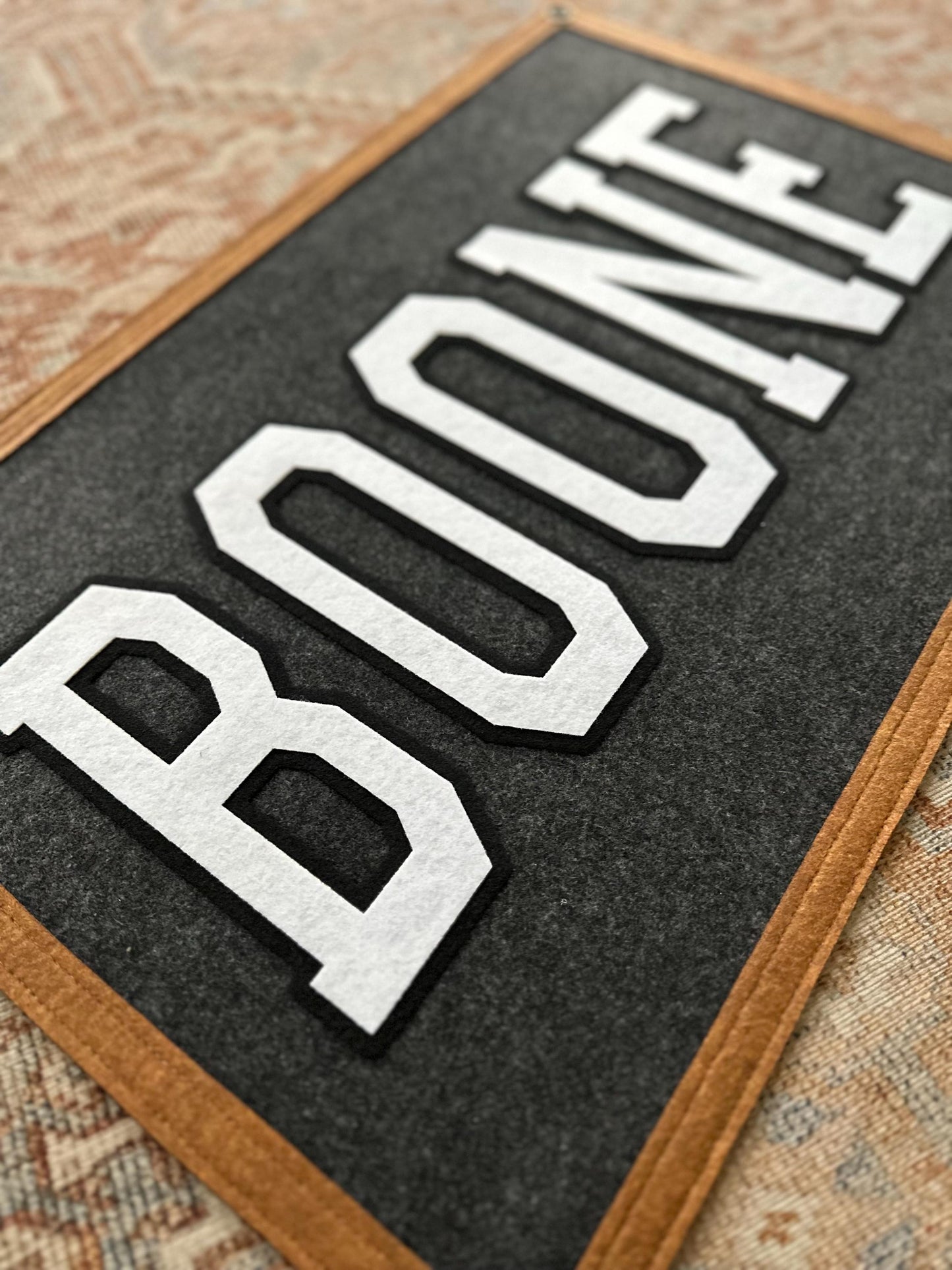 Large felt boy name banner, personalized kids room sign, boys name pennant