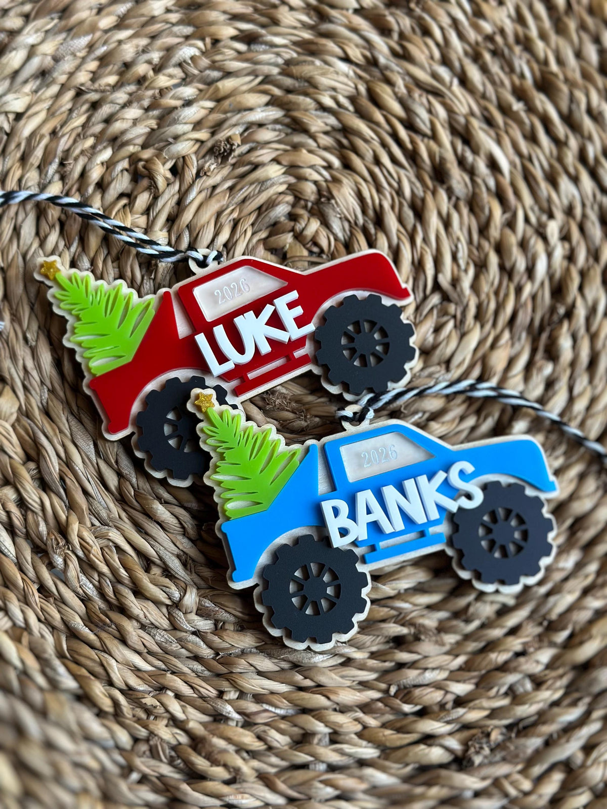 Personalized Monster Truck Christmas Ornament