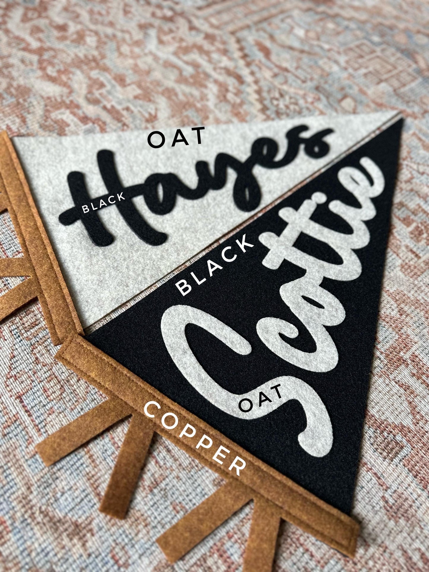 Personalized cursive name pennant flag