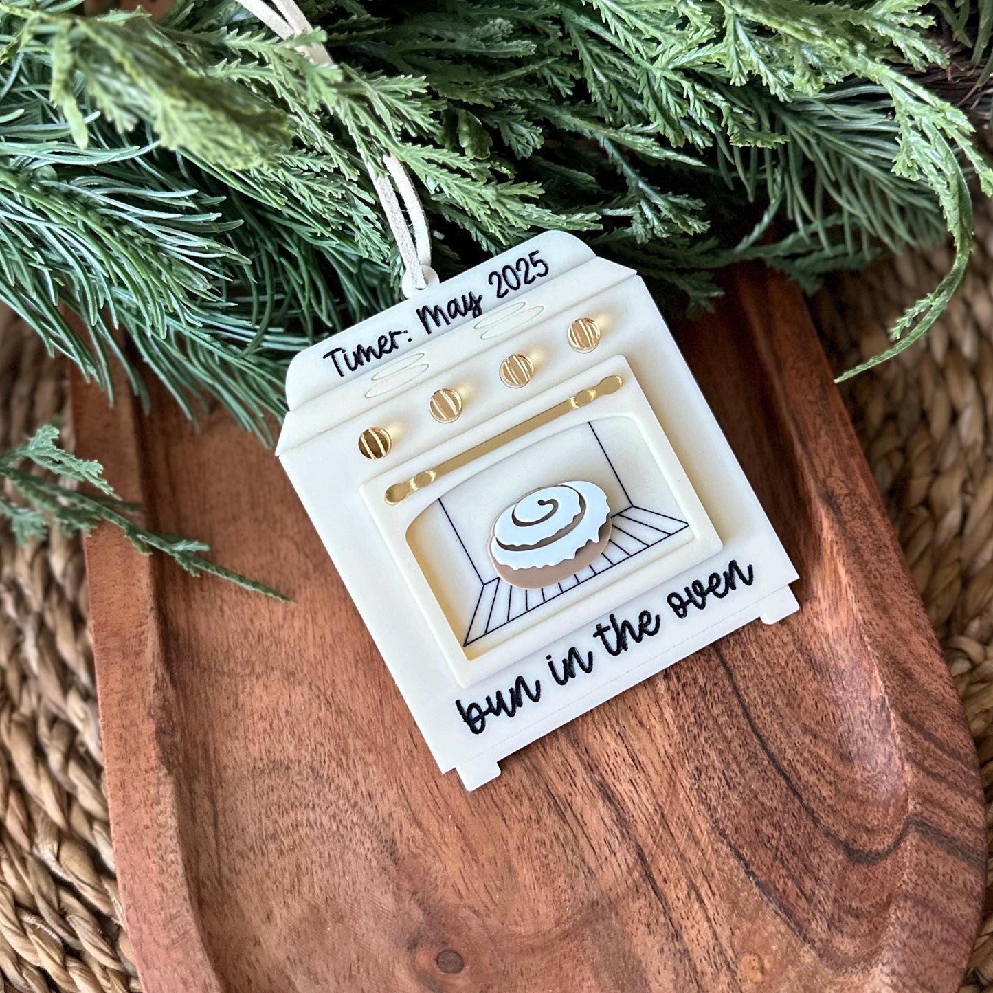 Bun in the oven pregnancy ornament