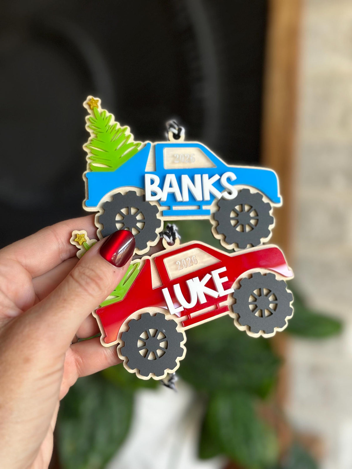 Personalized Monster Truck Christmas Ornament