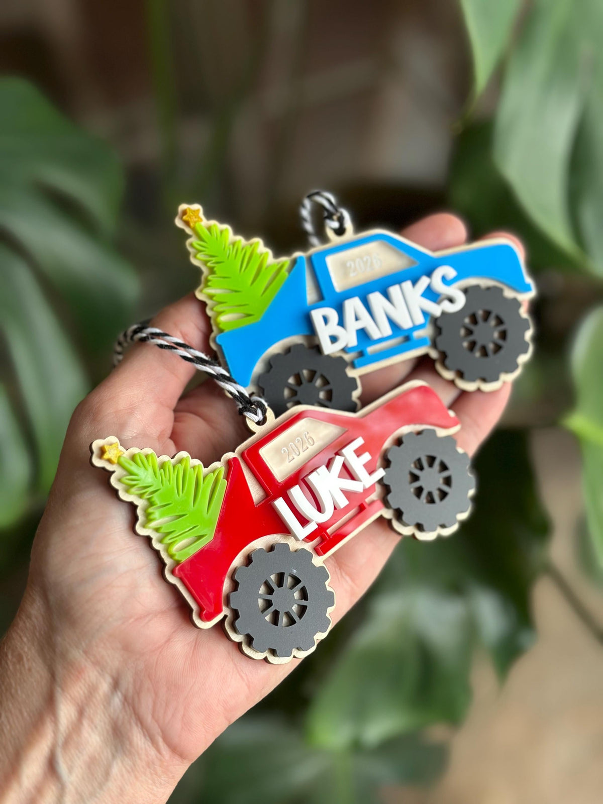Personalized Monster Truck Christmas Ornament