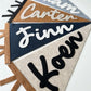 Personalized cursive name pennant flag