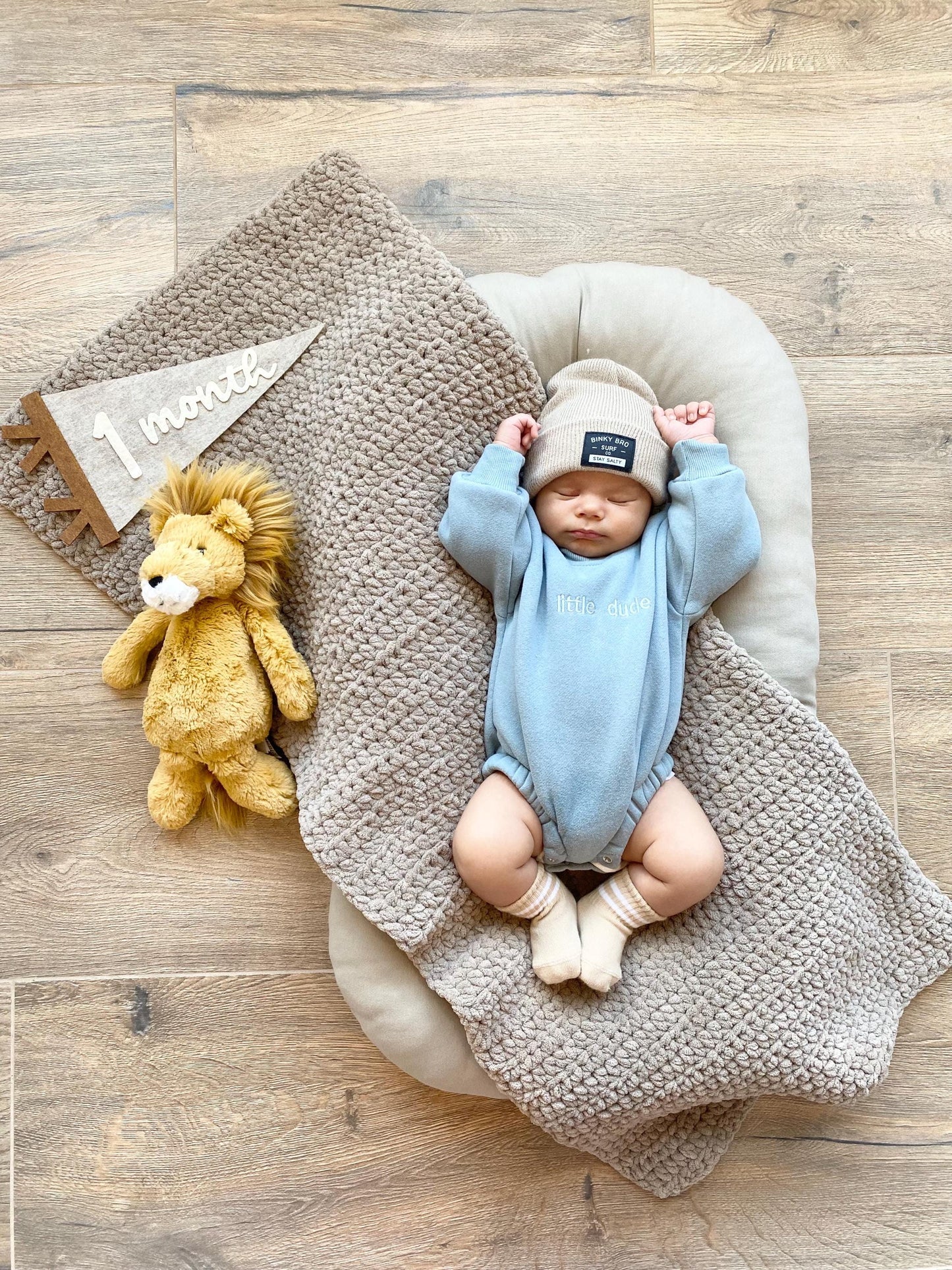 Monthly milestones interchangeable flag for baby photos, newborn photo prop first year, felt neutral pennant, baby shower gift