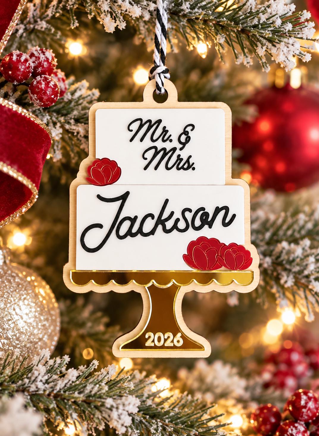 Personalized 2026 Just Married Ornament, Wedding Gift