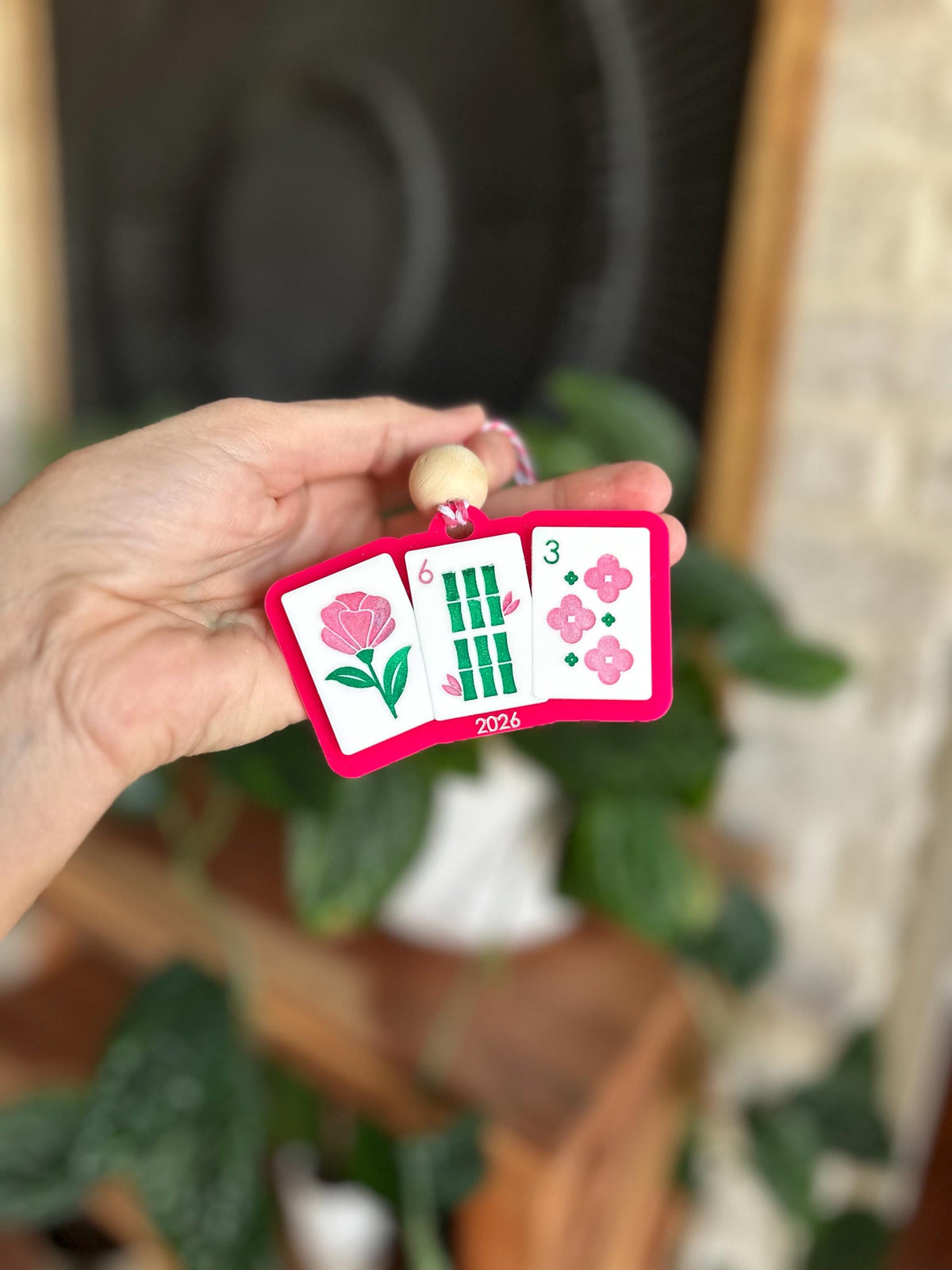 2026 Mahjong Christmas Ornament with tiles