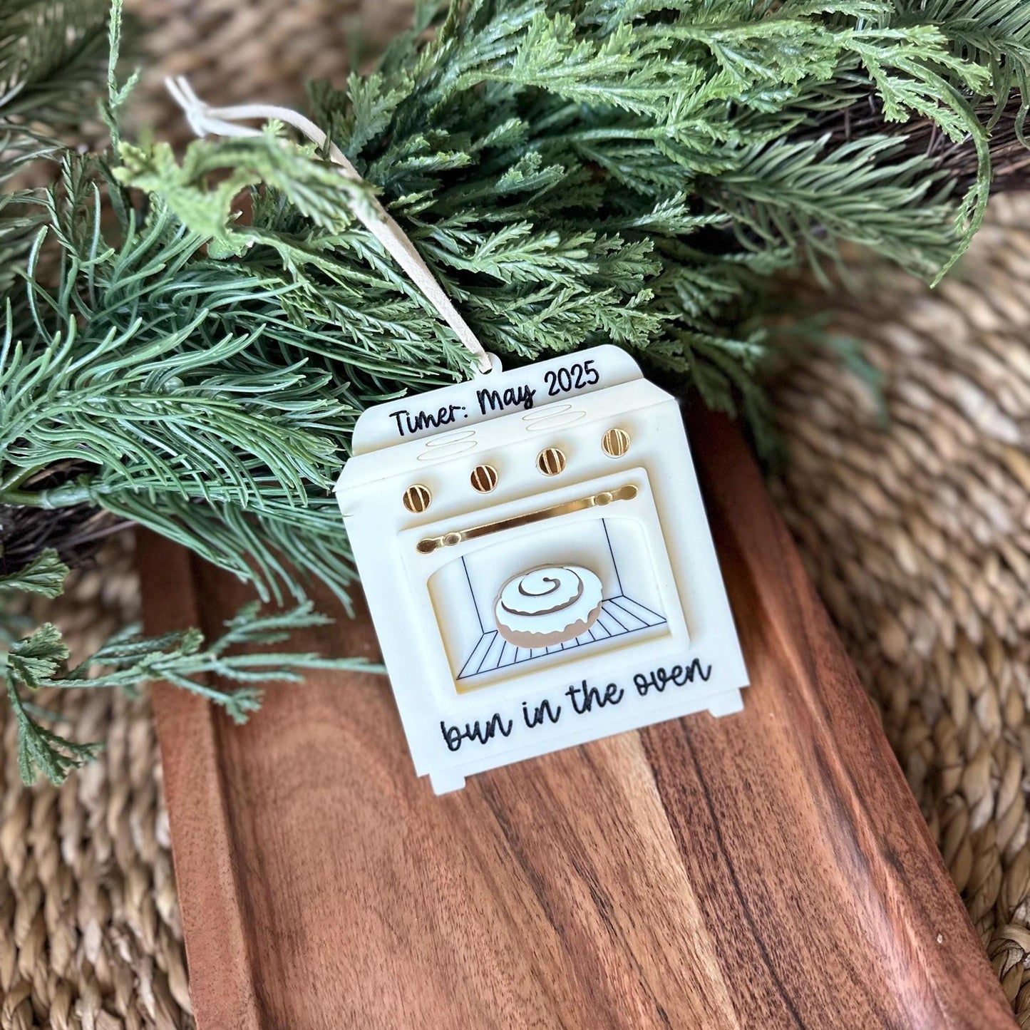 Bun in the oven pregnancy ornament