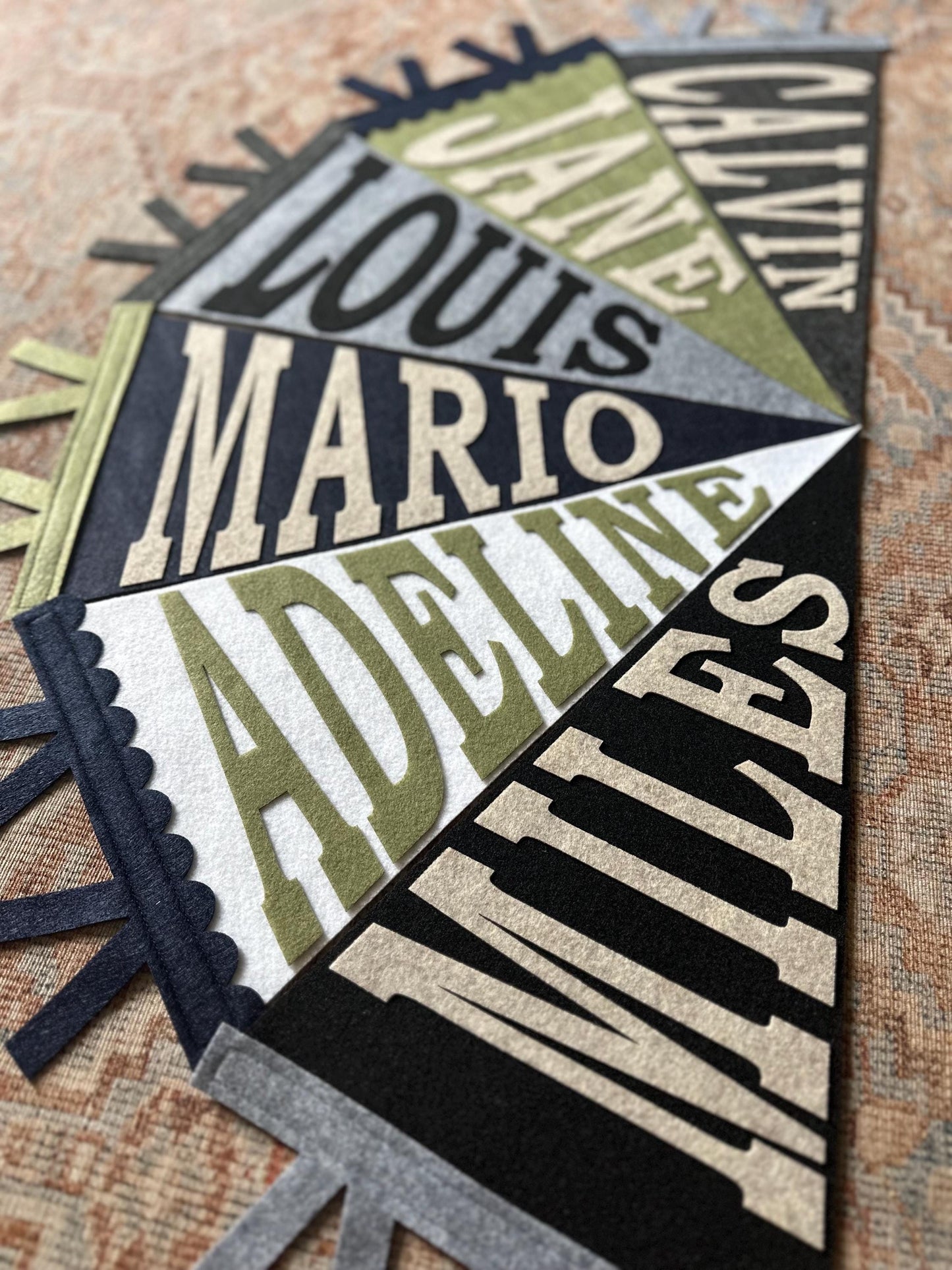 Personalized printed name pennant