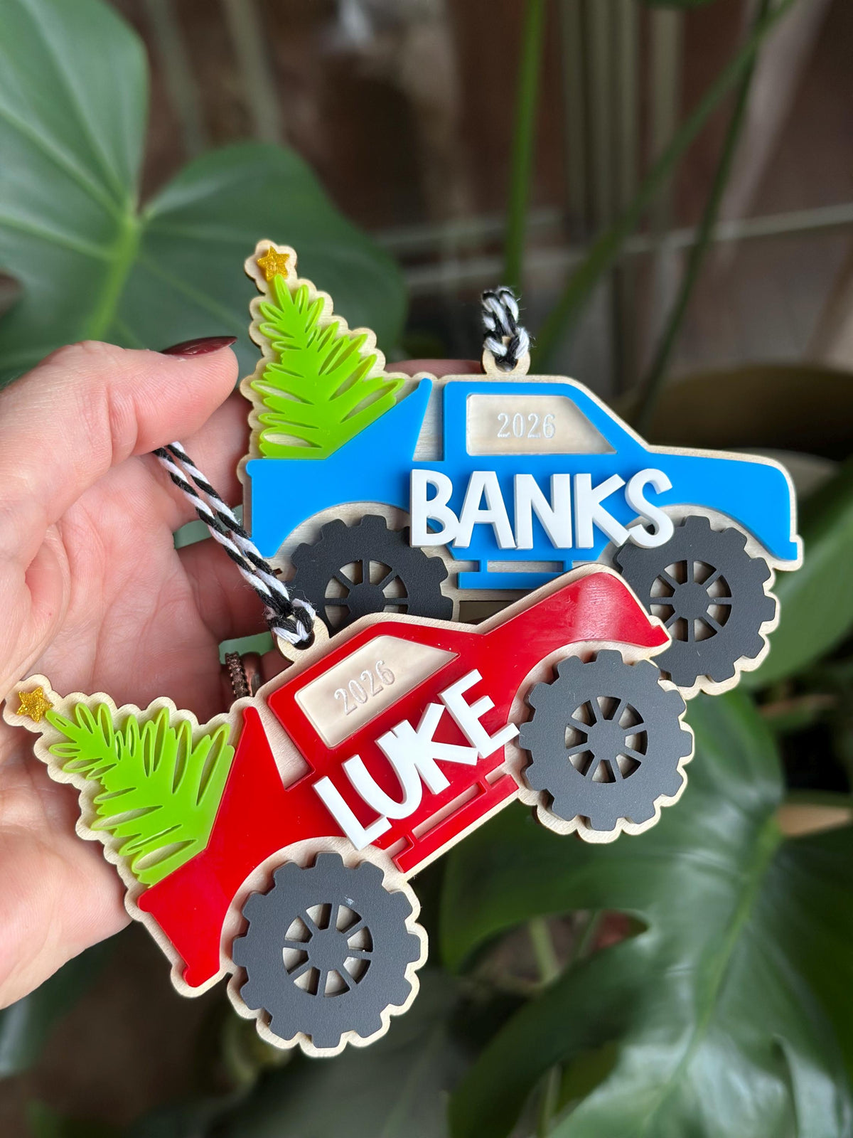 Personalized Monster Truck Christmas Ornament