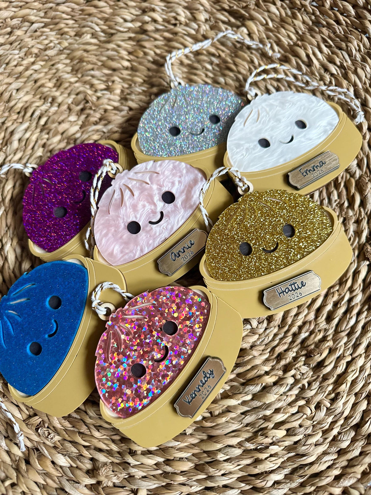 Personalized squishy dumpling ornament