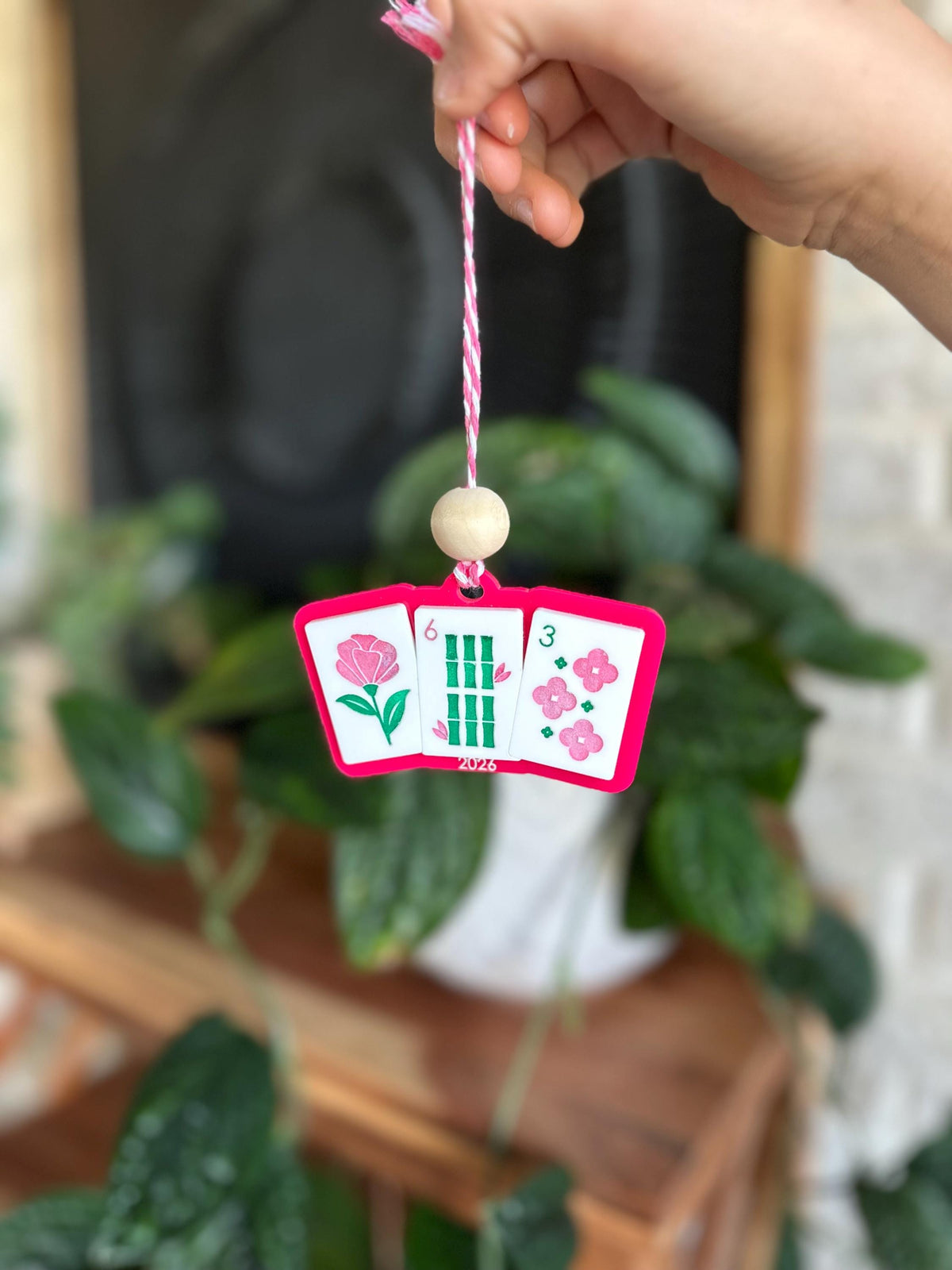 2026 Mahjong Christmas Ornament with tiles