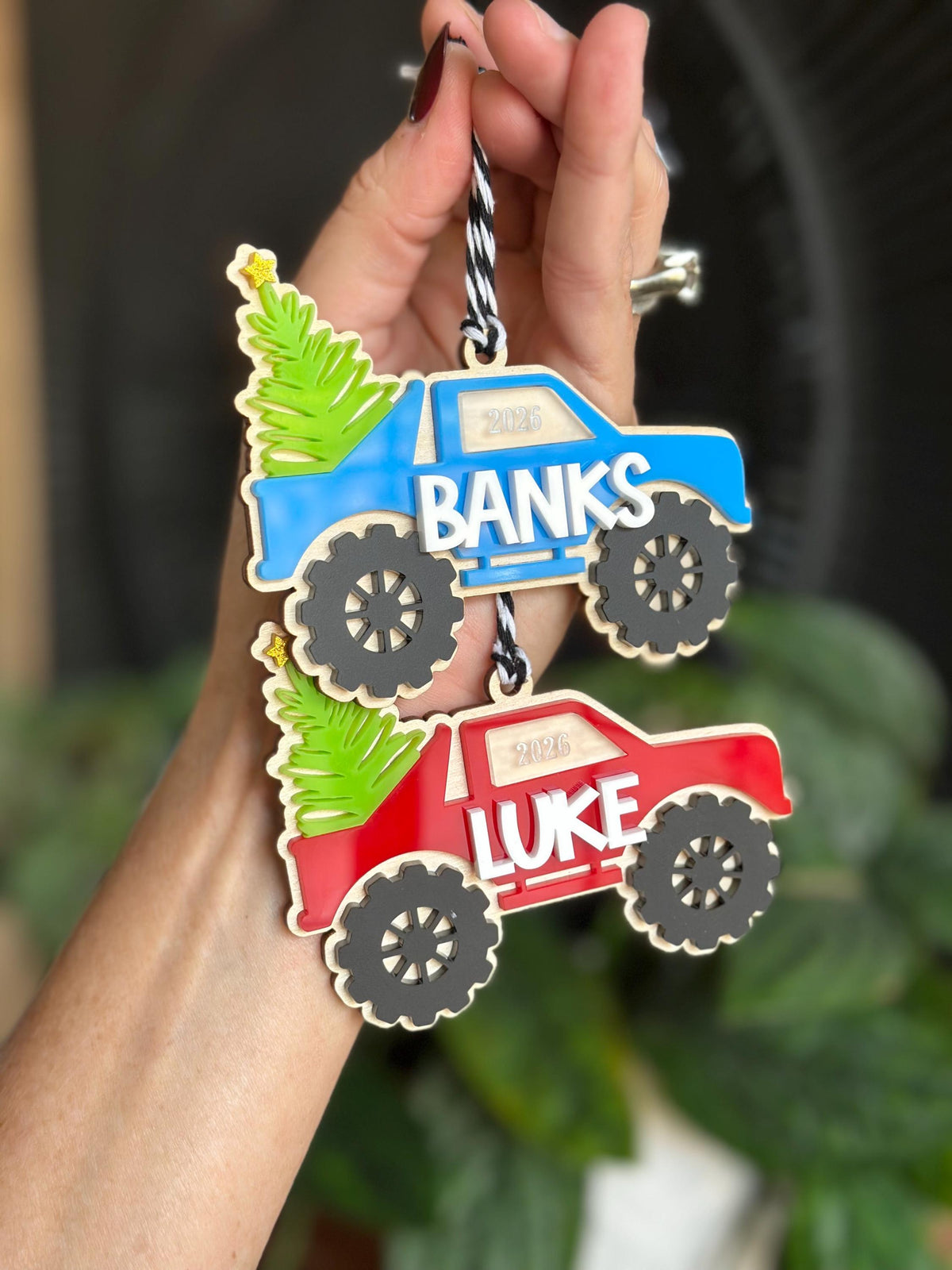Personalized Monster Truck Christmas Ornament