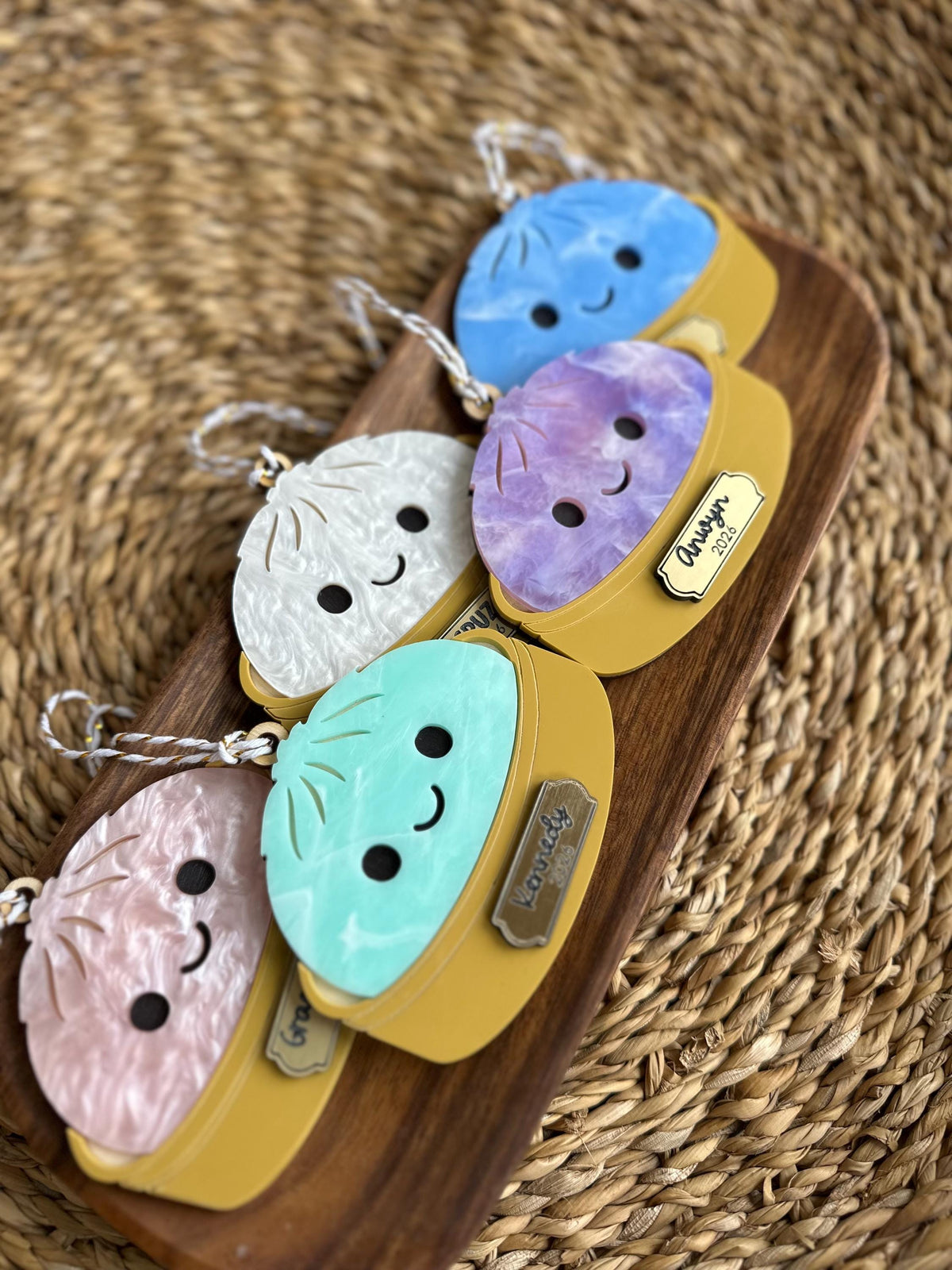 Personalized squishy dumpling ornament
