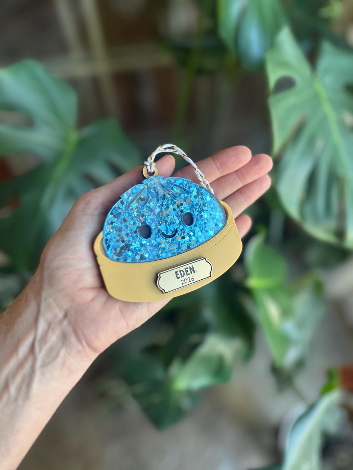 Personalized squishy dumpling ornament