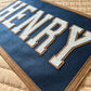Large felt boy name banner, personalized kids room sign, boys name pennant