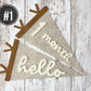 Monthly milestones interchangeable flag for baby photos, newborn photo prop first year, felt neutral pennant, baby shower gift