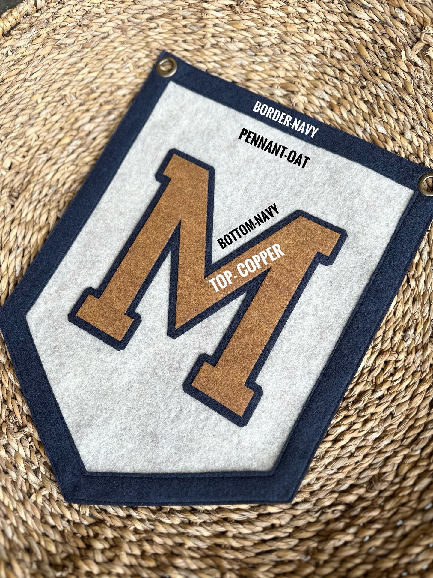Custom initial pennant, personalized baby gift, neutral nursery decor, personalized baby flag for kids room