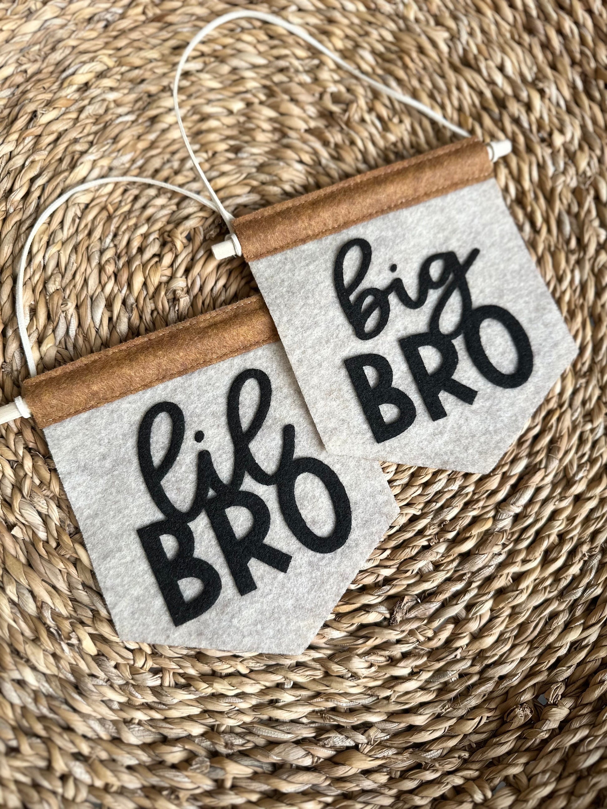 Big Bro Lil Bro Felt Pennant Banner: Kids Room Decor