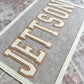 Large felt boy name banner, personalized kids room sign, boys name pennant