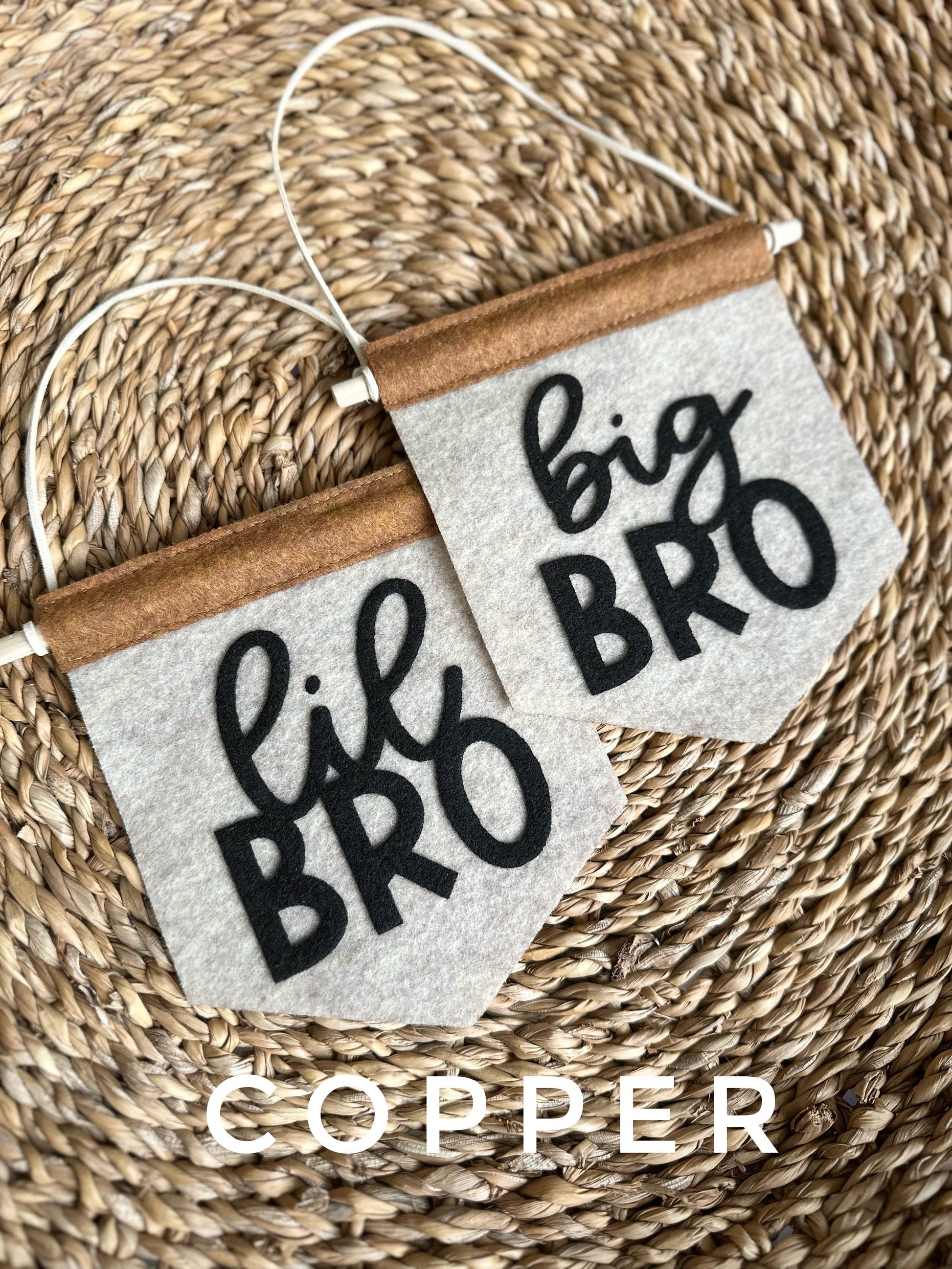 Big Bro Lil Bro Felt Pennant Banner: Kids Room Decor