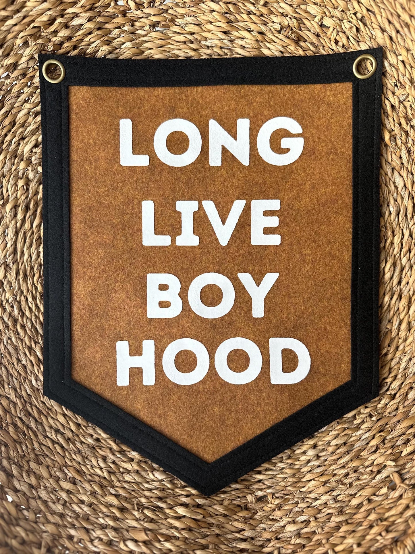 Long Live Boyhood Felt Pennant: Neutral Nursery Decor