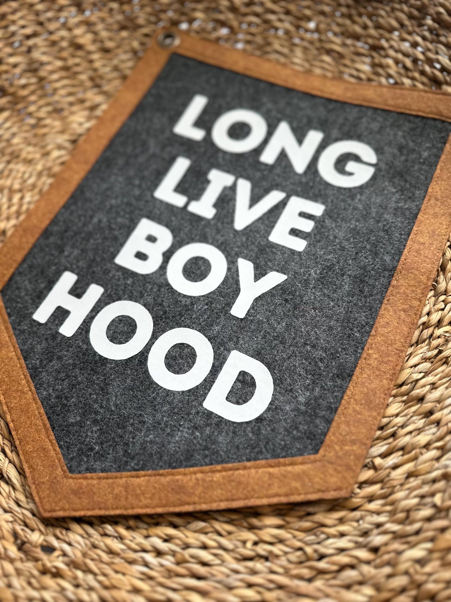 Long Live Boyhood Felt Pennant: Neutral Nursery Decor