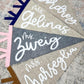 Teacher custom name pennant, personalized teacher gift for classroom door, 18" name flag gift from student