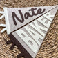 Custom mini pennant for baby, small name flag for newborn hospital photos, personalized photo prop first year, nursery toddler room decor