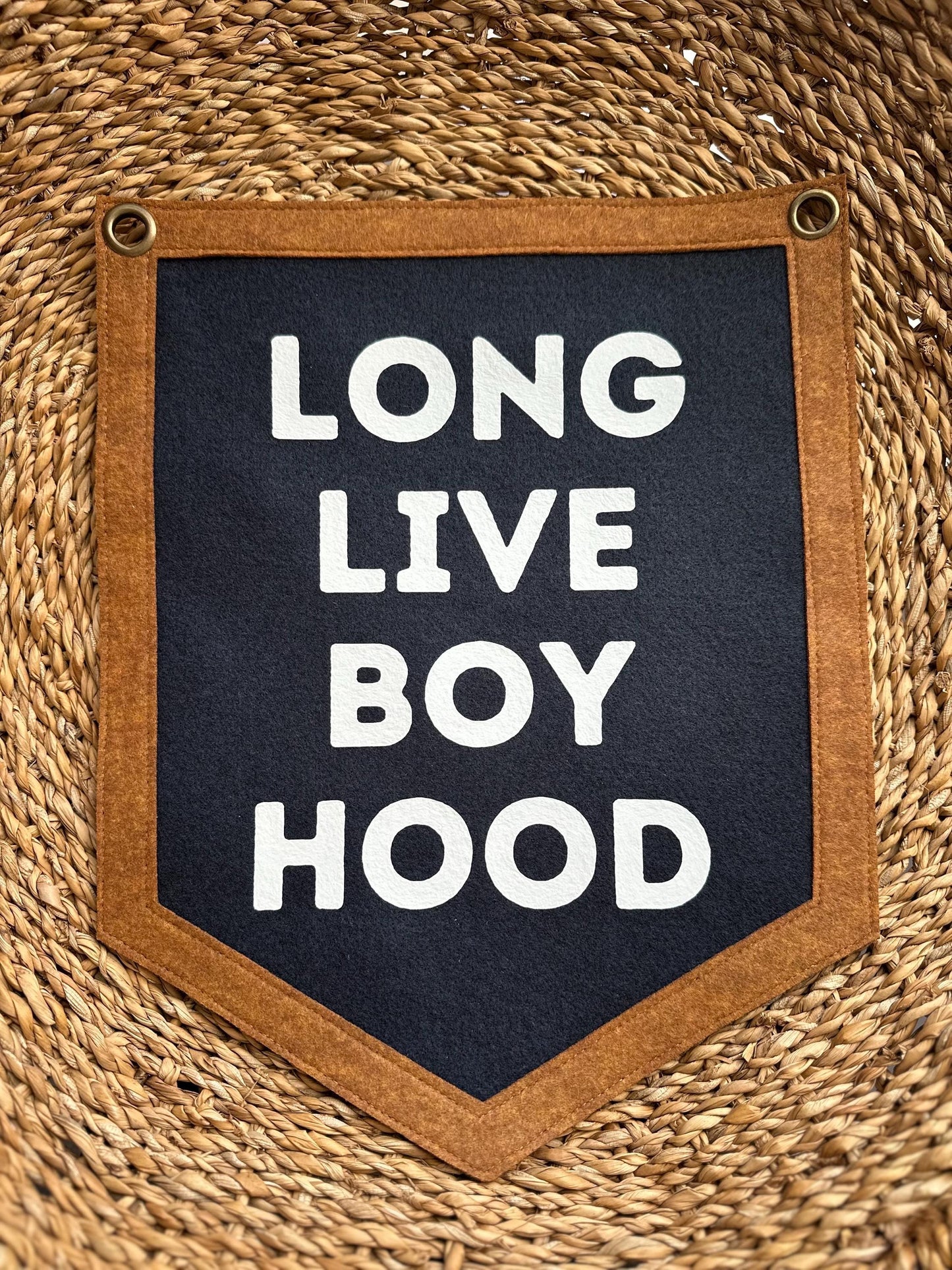 Long Live Boyhood Felt Pennant: Neutral Nursery Decor