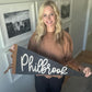 Large 30 inch custom name felt pennant, over crib name flag, personalized wall decor for boy or girl, neutral nursery decor name sign