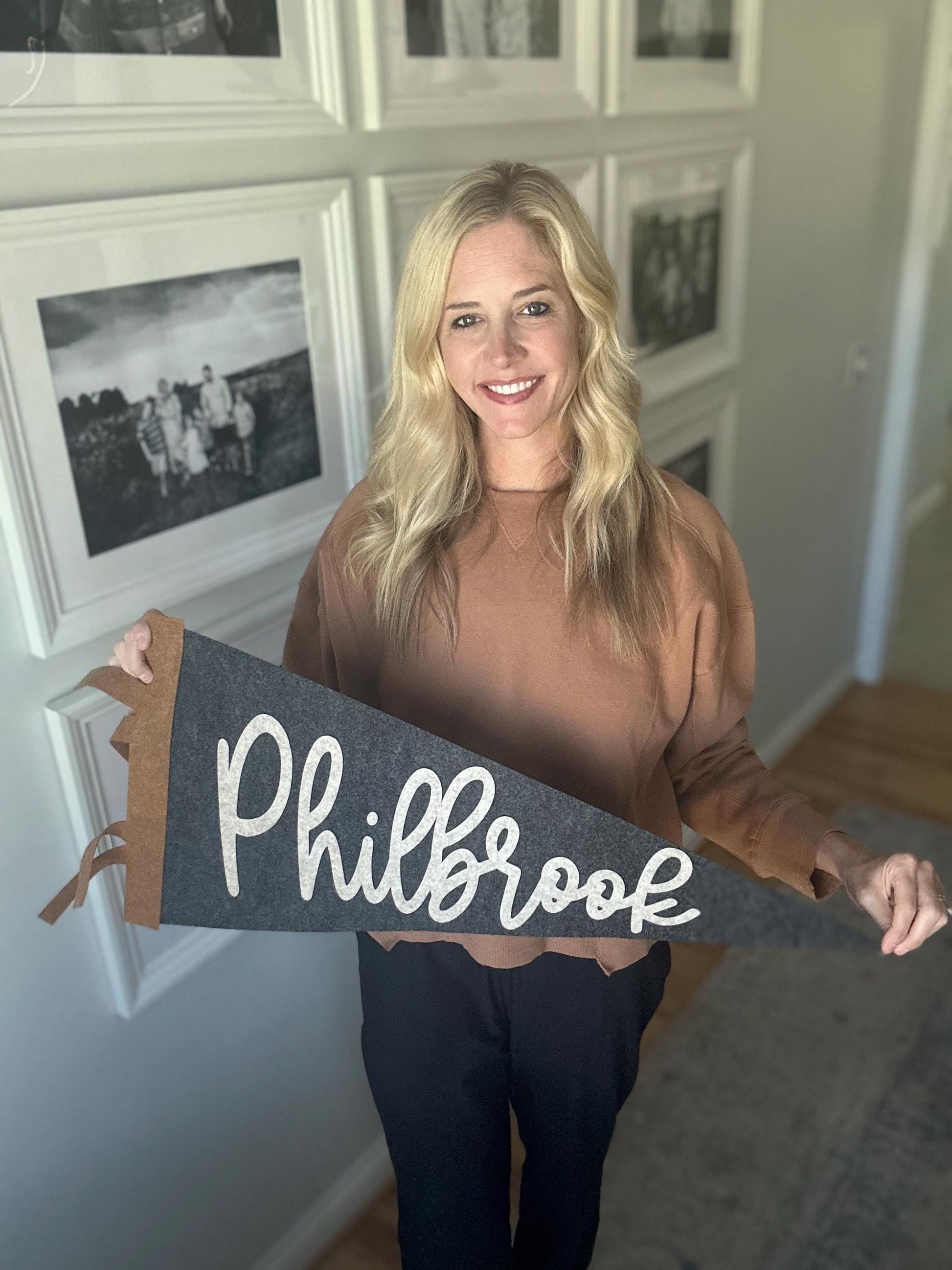 Large 30 inch custom name felt pennant, over crib name flag, personalized wall decor for boy or girl, neutral nursery decor name sign