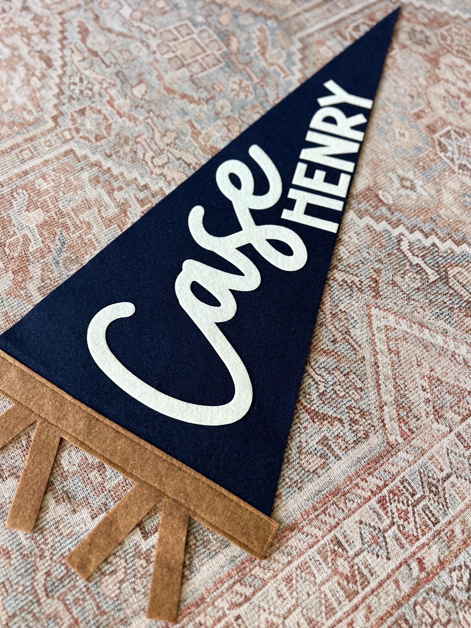 Large 30 inch custom name felt pennant, over crib name flag, personalized wall decor for boy or girl, neutral nursery decor name sign