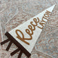 Large 30 inch custom name felt pennant, over crib name flag, personalized wall decor for boy or girl, neutral nursery decor name sign