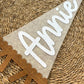 Personalized Scalloped Felt Name Pennant, Baby Girl Gift, Girl room decor