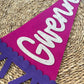 Personalized Scalloped Felt Name Pennant, Baby Girl Gift, Girl room decor