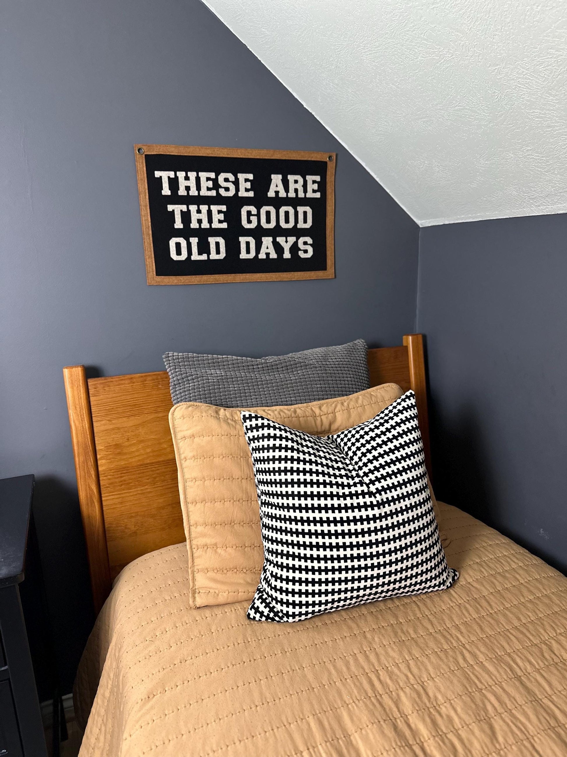 These are the good old days banner, vintage wall hanging