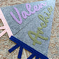 Custom felt name pennant, personalized baby gift, neutral nursery flag, playroom decor