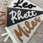 Custom felt name pennant, personalized baby gift, neutral nursery flag, playroom decor