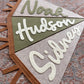 Custom felt name pennant, personalized baby gift, neutral nursery flag, playroom decor