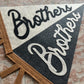 Vintage Brothers pennant flag, felt flag for shared boys' room, choose your color banner for playroom, bedroom door decor