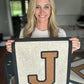 Custom initial pennant, personalized baby gift, neutral nursery decor, personalized baby flag for kids room