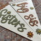 Scalloped name felt pennant for girl room, big sister flag for photos, little girl shared room wall art with flowers
