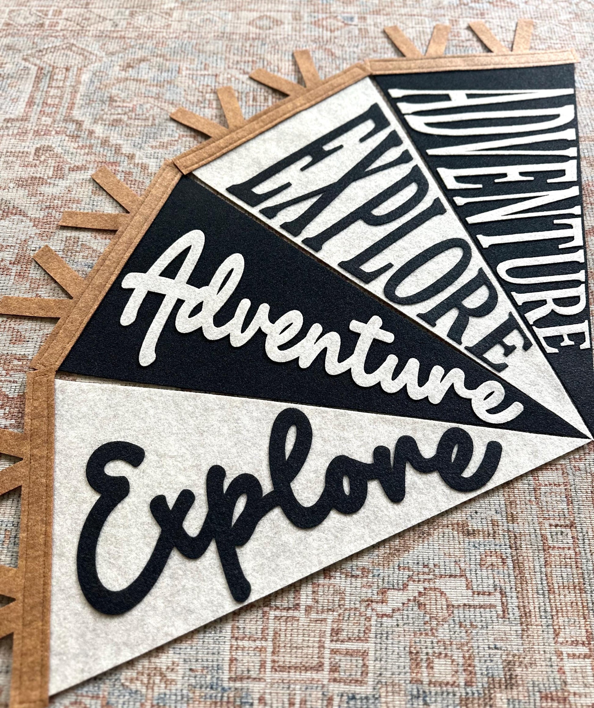 Custom word pennant flag, personalized baby gift, adventure flag for kids room, explore banner for playroom