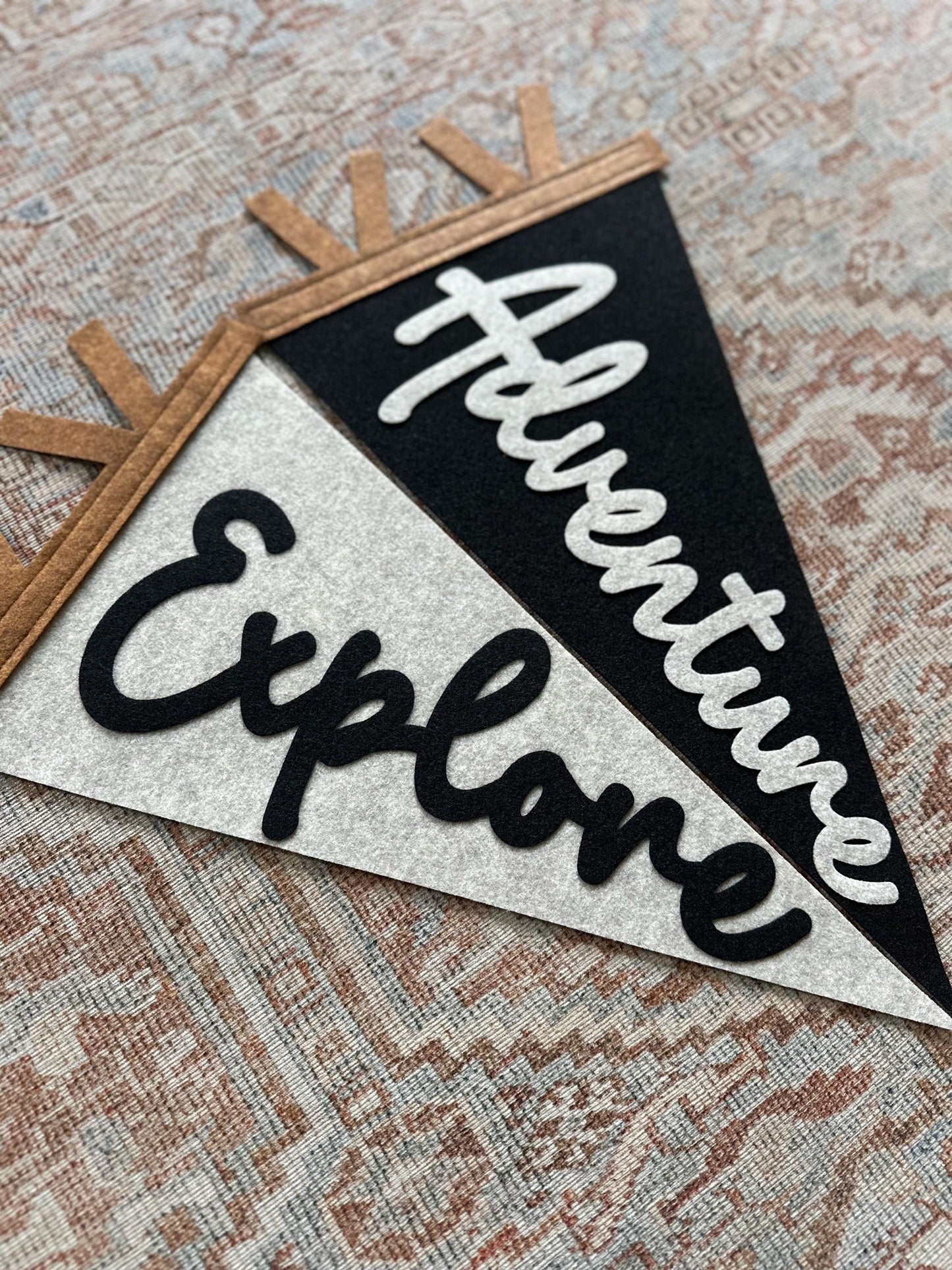 Custom word pennant flag, personalized baby gift, adventure flag for kids room, explore banner for playroom